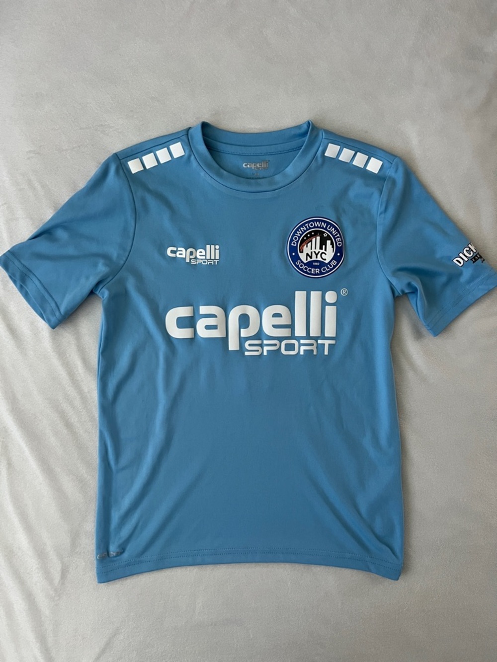 Capelli of New York Kids' Sky Blue Soccer Jersey with White Logos